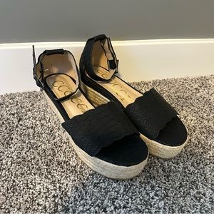 CCOCCI Platform Sandal Black